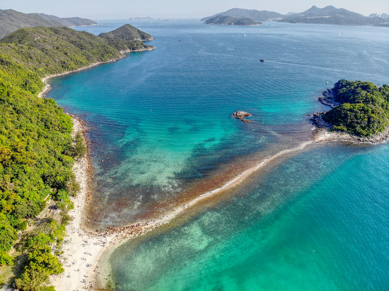 Sharp Island tombolo in Sai Kung, Hong Kong